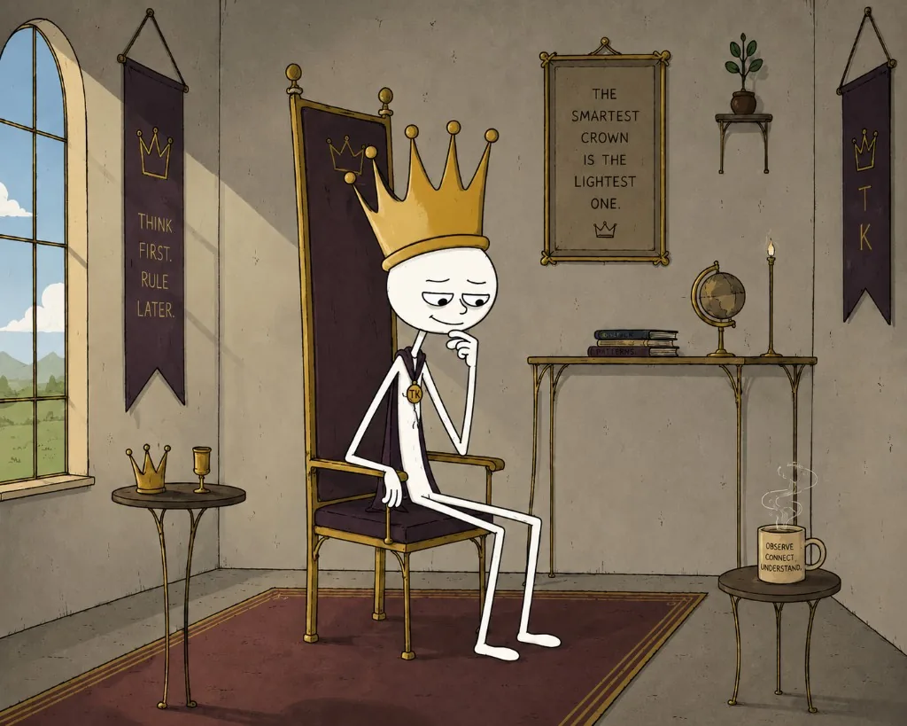Thin King on his throne